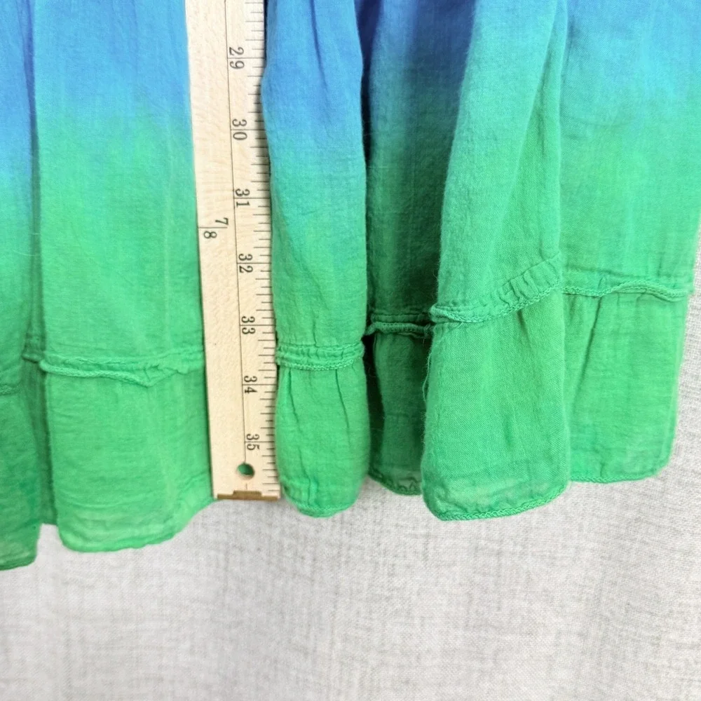 Tie Dye Cotton Gauze Tiered Maxi Skirt Sz M Ombre Boho Hippie Festival Peasant‎